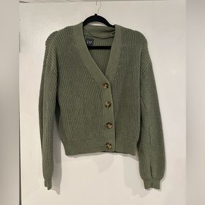 GAP olive green knit cardigan size SMALL